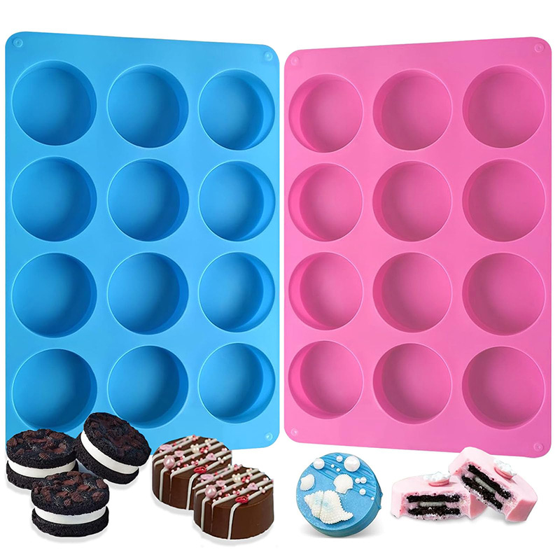 Soap Making Gloves - قوالب سيليكون دائرية بـ 12 تجويفًا