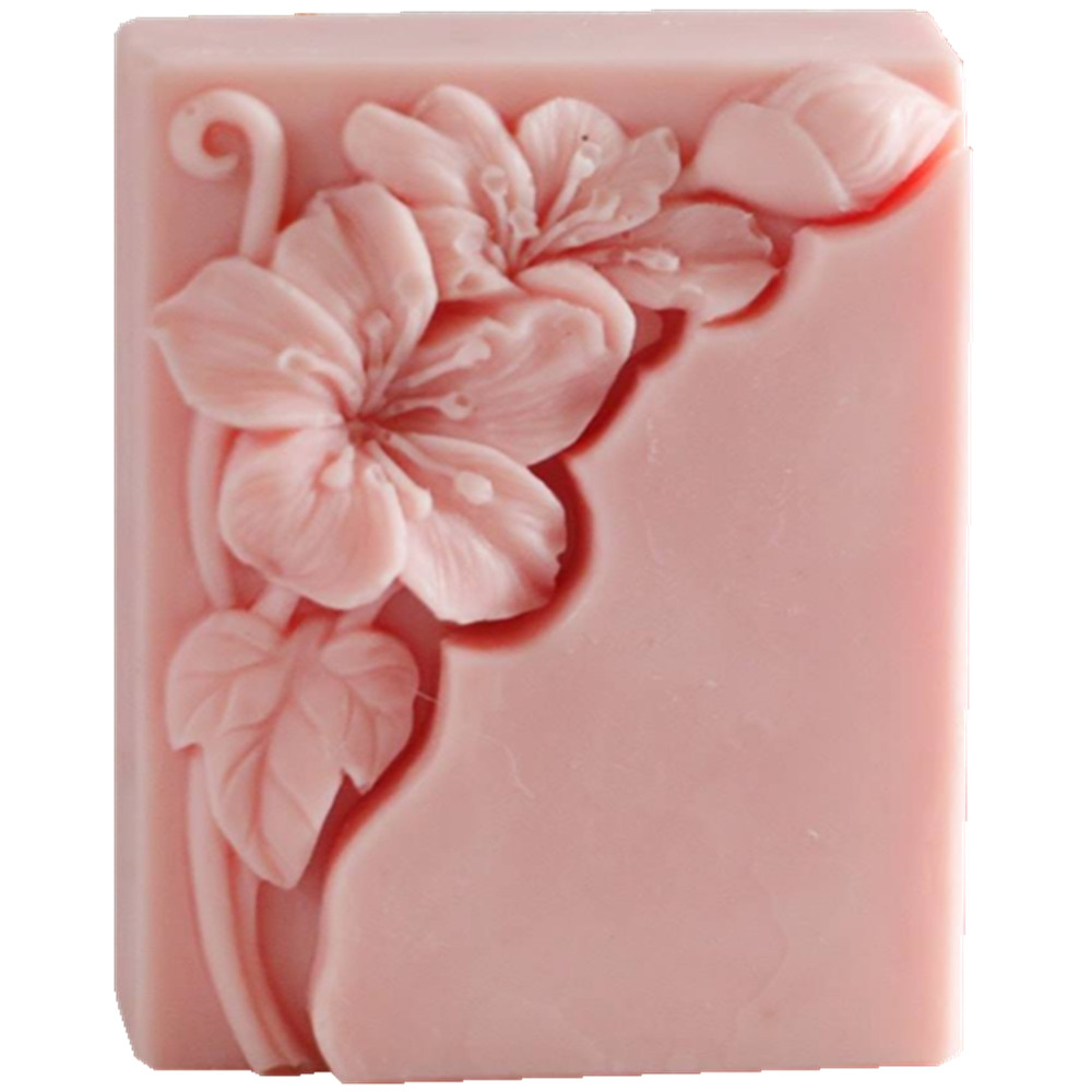 Soap Making Process - قالب صابون زهور جميلة مستطيل زهر