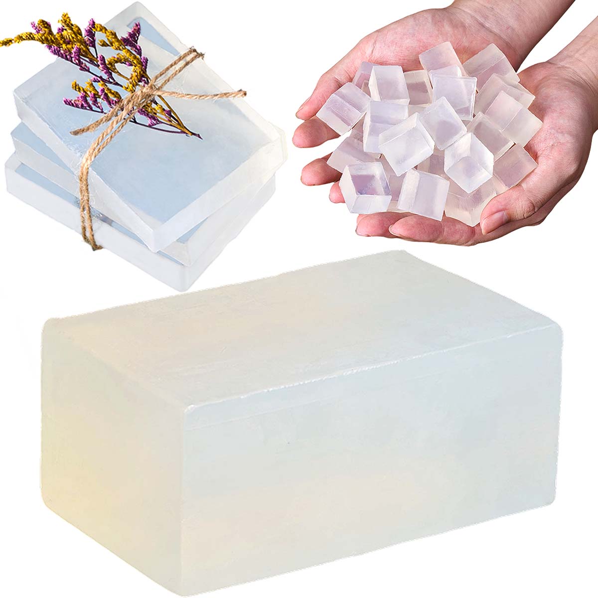 Soap Making Glycerin - قاعدة صابون الجلسرين الأبيض الشفاف DIY