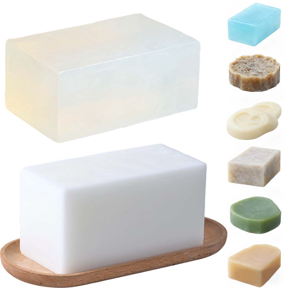 Soap Making Base - قاعدة صابون بيضاء شفافة 1000 جرام،