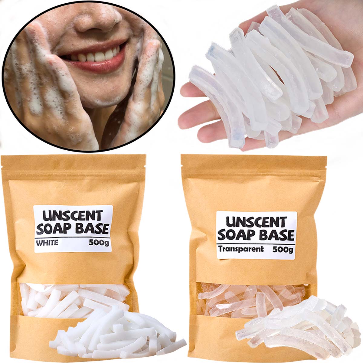 Soap Making Base - 500 جرام قاعدة صابون شفافة بيضاء