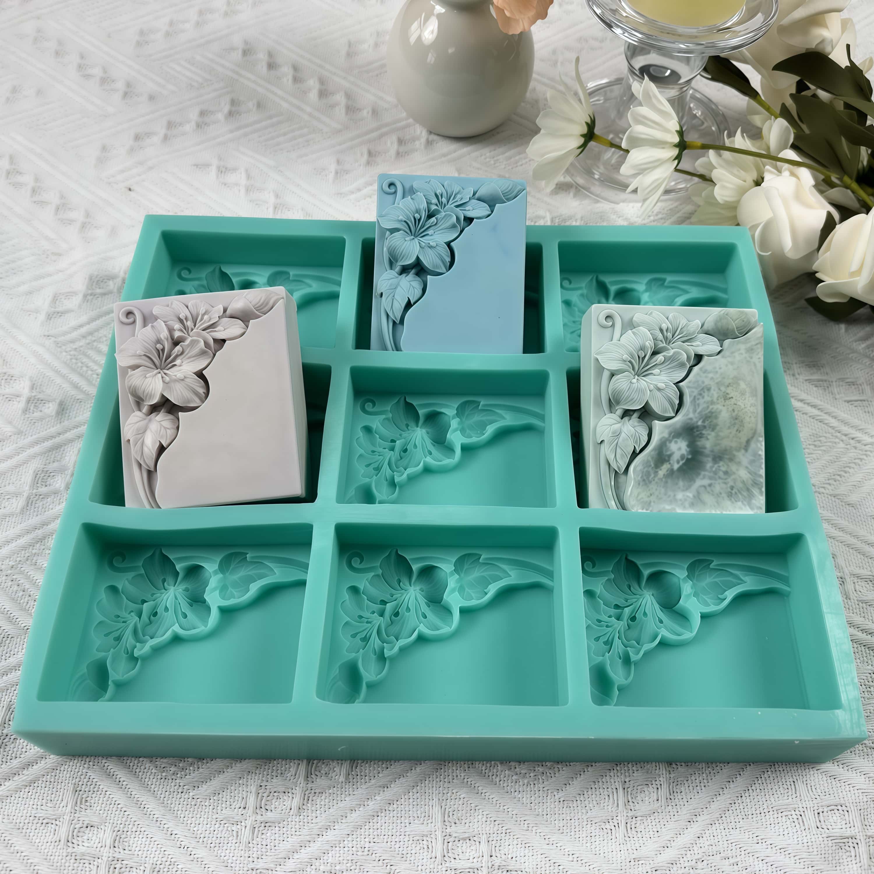 9 تجاويف قالب صابون زهرة التنغ - مراجعة Soap Making Guide For Beginners وسعره